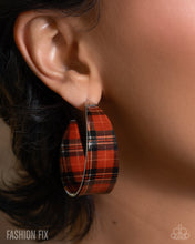 Load image into Gallery viewer, Fabulous Flannel - Brown Hoop Earrings