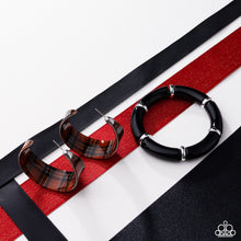 Load image into Gallery viewer, Fabulous Flannel - Brown Hoop Earrings