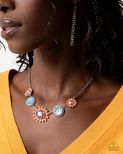 Load image into Gallery viewer, Floral Facade - Orange Necklace