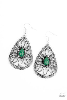 Floral Frill - Green Earrings