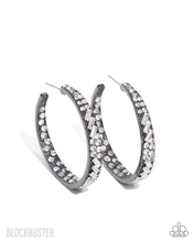 Load image into Gallery viewer, GLITZY By Association - Gunmetal Hoop Earrings