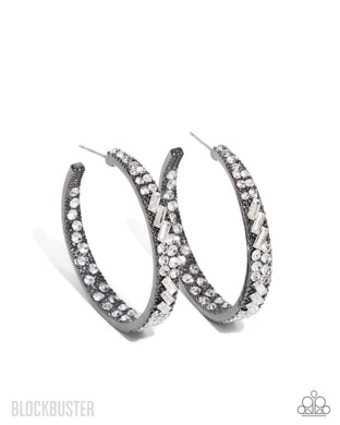 GLITZY By Association - Gunmetal Hoop Earrings