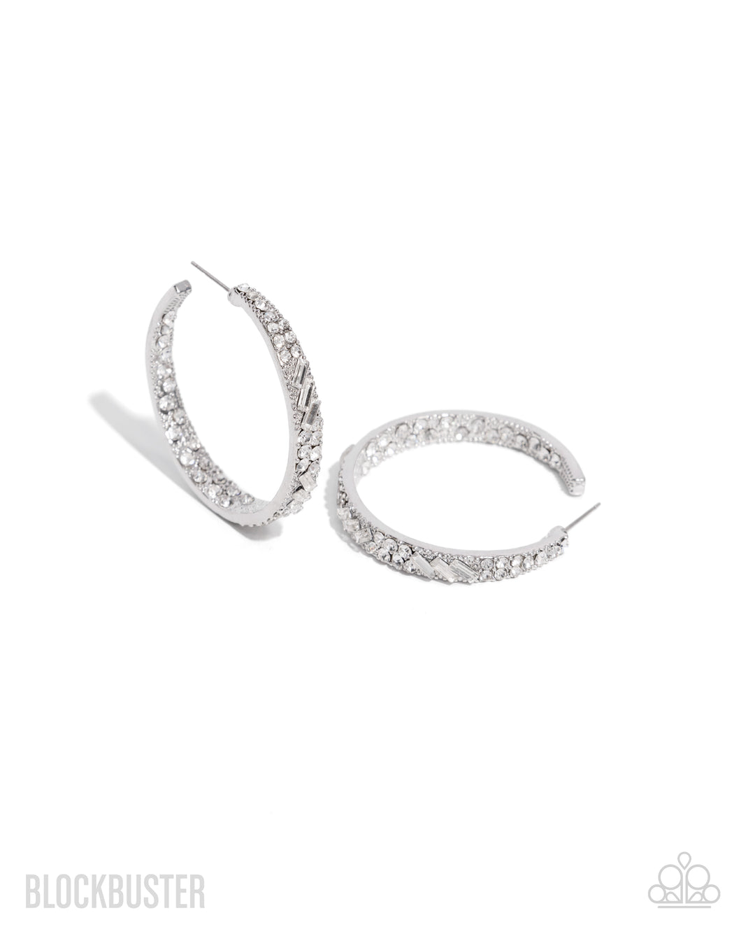 GLITZY By Association - White Hoop Earrings
