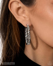 Load image into Gallery viewer, GLITZY By Association - Gunmetal Hoop Earrings