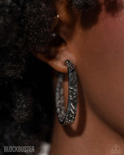 Load image into Gallery viewer, GLITZY By Association - Black Gunmetal Hoop Earrings