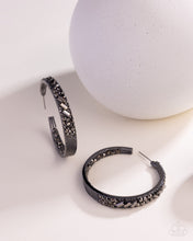 Load image into Gallery viewer, GLITZY By Association - Black Gunmetal Hoop Earrings