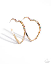 Load image into Gallery viewer, Halftime Hearts - Multi Gold Hoop Earrings