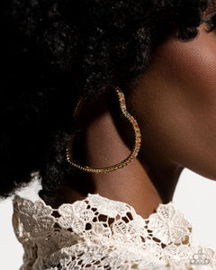 Halftime Hearts - Multi Gold Hoop Earrings