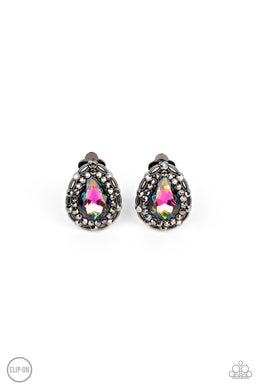 Haute Happy Hour - Multicolor Clip-On Earrings