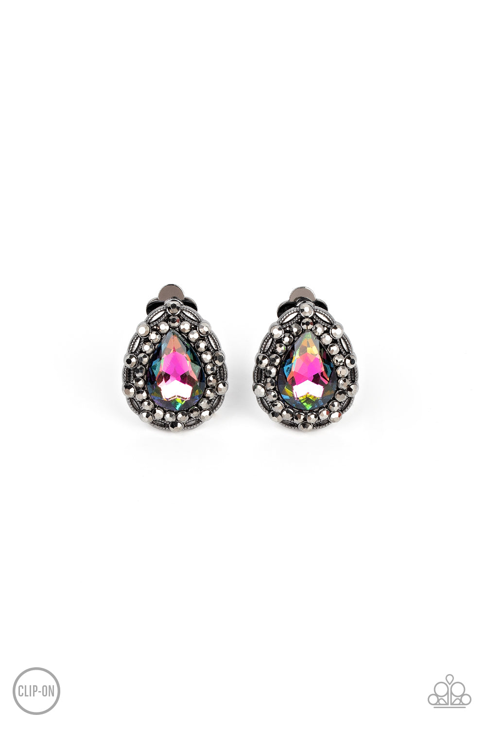 Haute Happy Hour - Multicolor Clip-On Earrings
