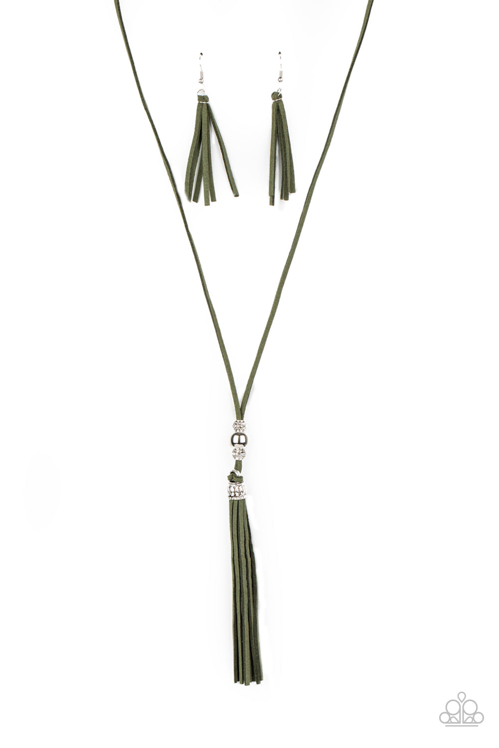 Hold My Tassel - Green Necklace
