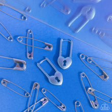 Load image into Gallery viewer, Pampered Padlock - Blue Hinge Hoop Earrings