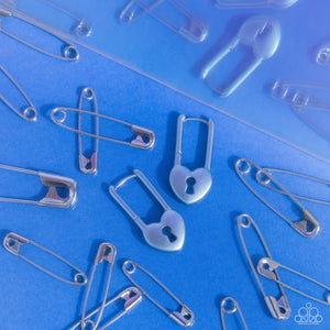 Pampered Padlock - Blue Hinge Hoop Earrings