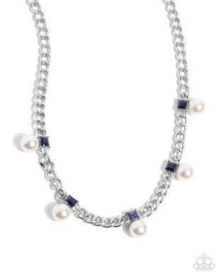 Pearl Pedestal - Blue Necklace
