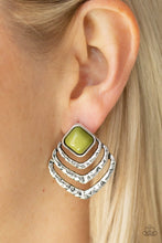 Load image into Gallery viewer, Rebel Ripple - Green Post Earrings