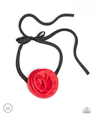 Rosette Reality - Red Choker Necklace