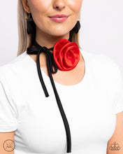 Load image into Gallery viewer, Rosette Reality - Red Choker Necklace