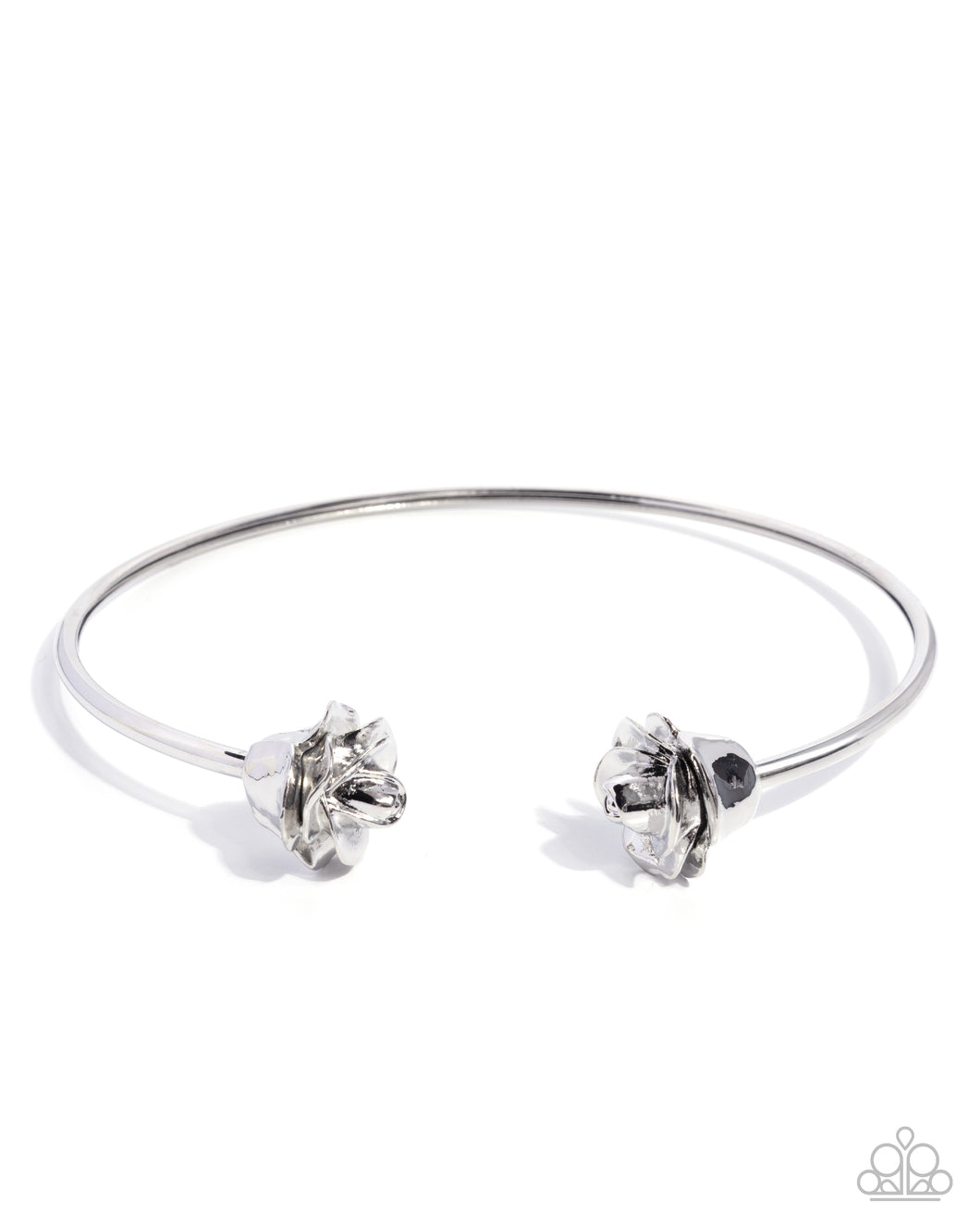 Rosy Radius - Silver Flex Collar Choker Necklace