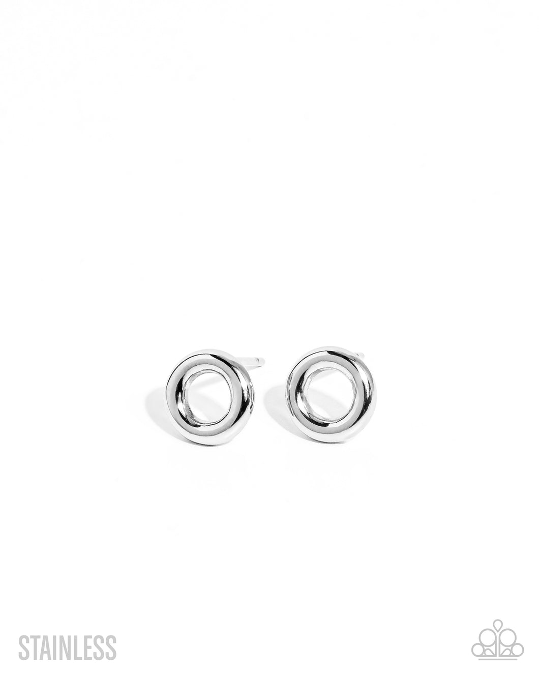 Round Table Radiance - Silver Stainless Steel Post Earrings