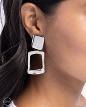 Load image into Gallery viewer, STARE and Square - Silver Clip-On Earrings