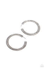 Load image into Gallery viewer, Scintillating Sass - White Hoop Earrings