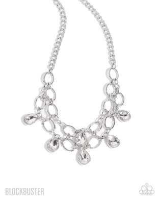 Show-Stopping Shimmer - White Necklace