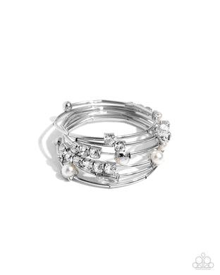 Showtime Sparkle - White Bracelet