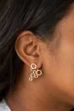 Load image into Gallery viewer, Six-Sided Shimmer - Gold Double-Sided Post Earrings