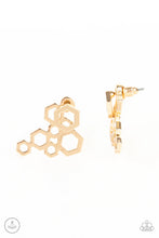 Load image into Gallery viewer, Six-Sided Shimmer - Gold Double-Sided Post Earrings