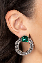 Load image into Gallery viewer, Smoldering Scintillation - Green Post Earrings