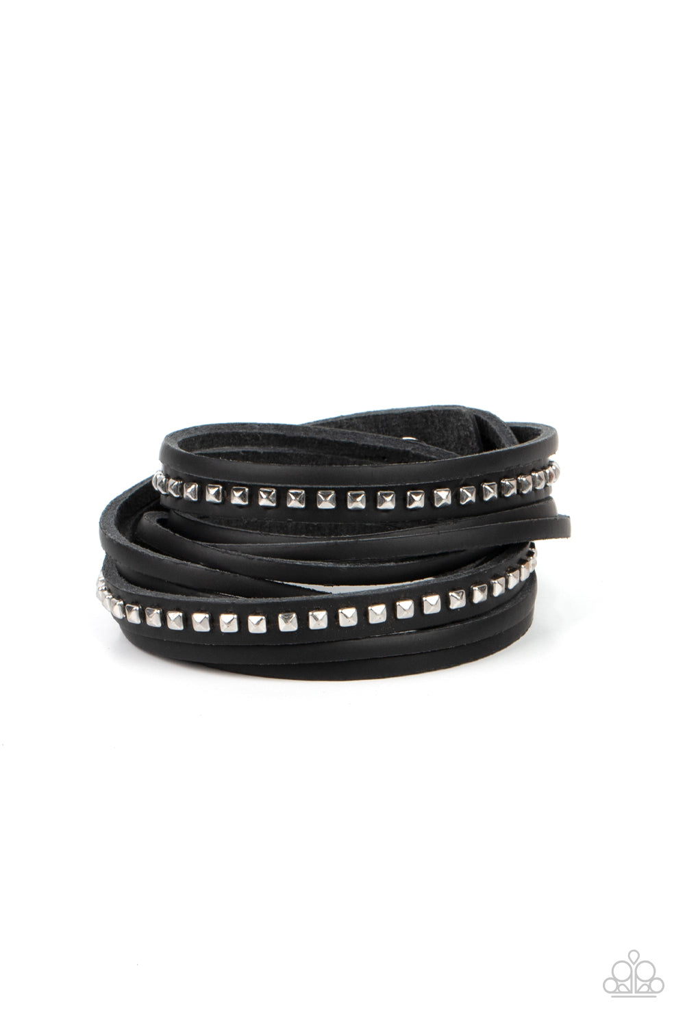 Studded Sensation - Black Bracelet