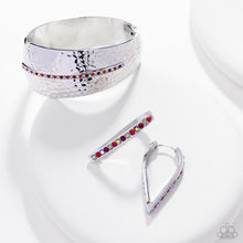 Load image into Gallery viewer, Spontaneous Shine - Red Hinge Hoop Earrings