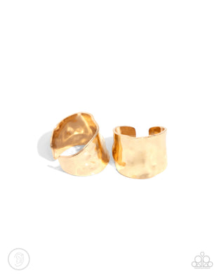 Warped Wonder - Gold Cuff Earrings