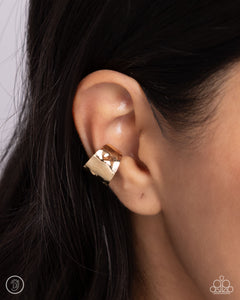 Warped Wonder - Gold Cuff Earrings
