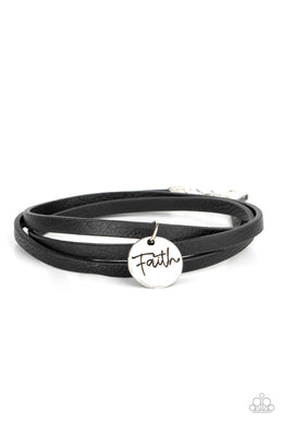 Wonderfully Worded - Black Bracelet