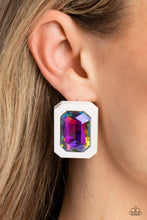 Load image into Gallery viewer, Edgy Emeralds - Multi Post Earrings
