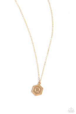 Emblematic Elegance - Q - Gold Necklace