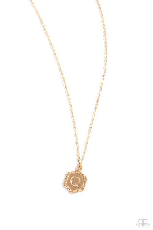 Emblematic Elegance - Q - Gold Necklace