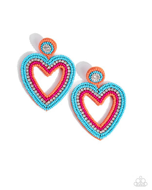 Headfirst Heart - Orange Post Earrings