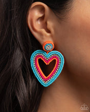 Load image into Gallery viewer, Headfirst Heart - Orange Post Earrings