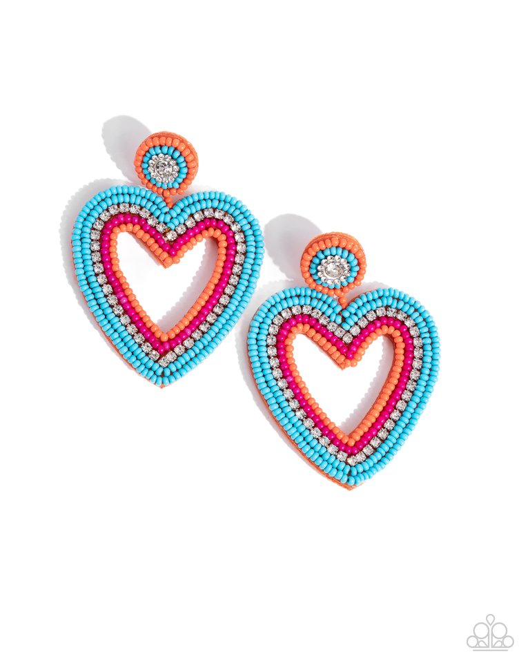 Headfirst Heart - Orange Post Earrings