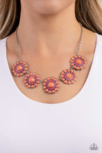 Load image into Gallery viewer, Floral Fervor - Orange Necklace