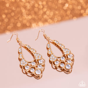 Majestic Masquerade - Gold Earrings