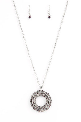 Wintry Wreath - Purple Necklace