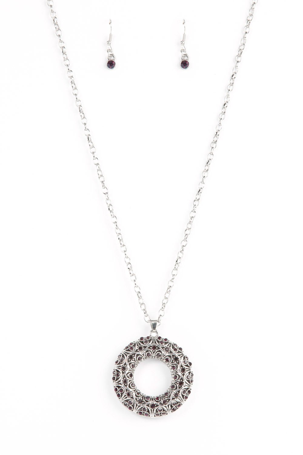 Wintry Wreath - Purple Necklace