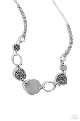 Asymmetrical Attention - Silver Necklace