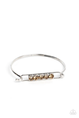 In CHARMS Way - Brown Hinged Bracelet