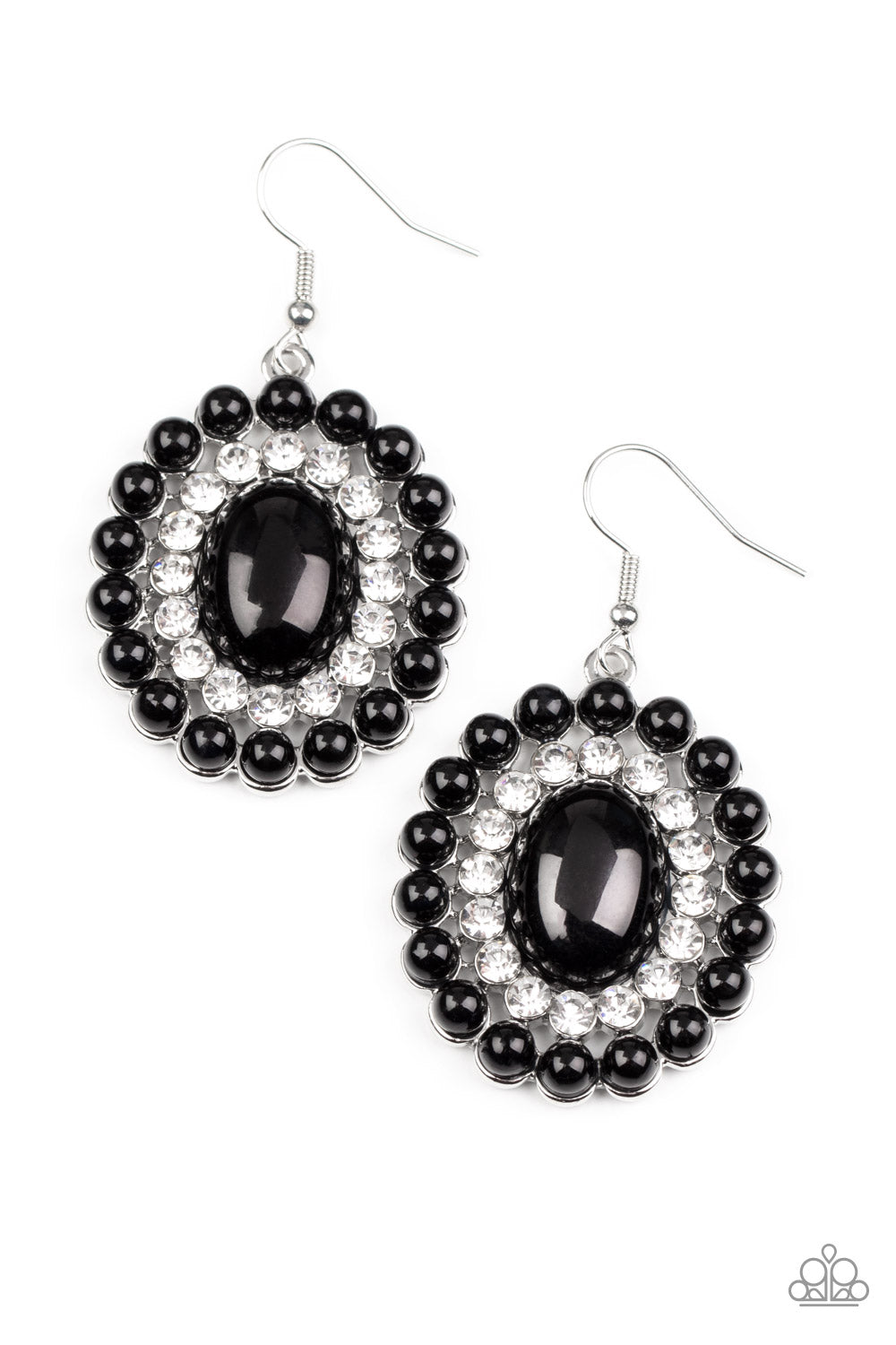 Dolled Up Dazzle - Black Earrings