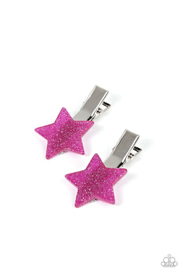 Sparkly Star Chart - Pink Hair Clips