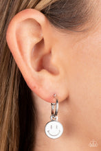 Load image into Gallery viewer, Subtle Smile - White Hoop Earrings